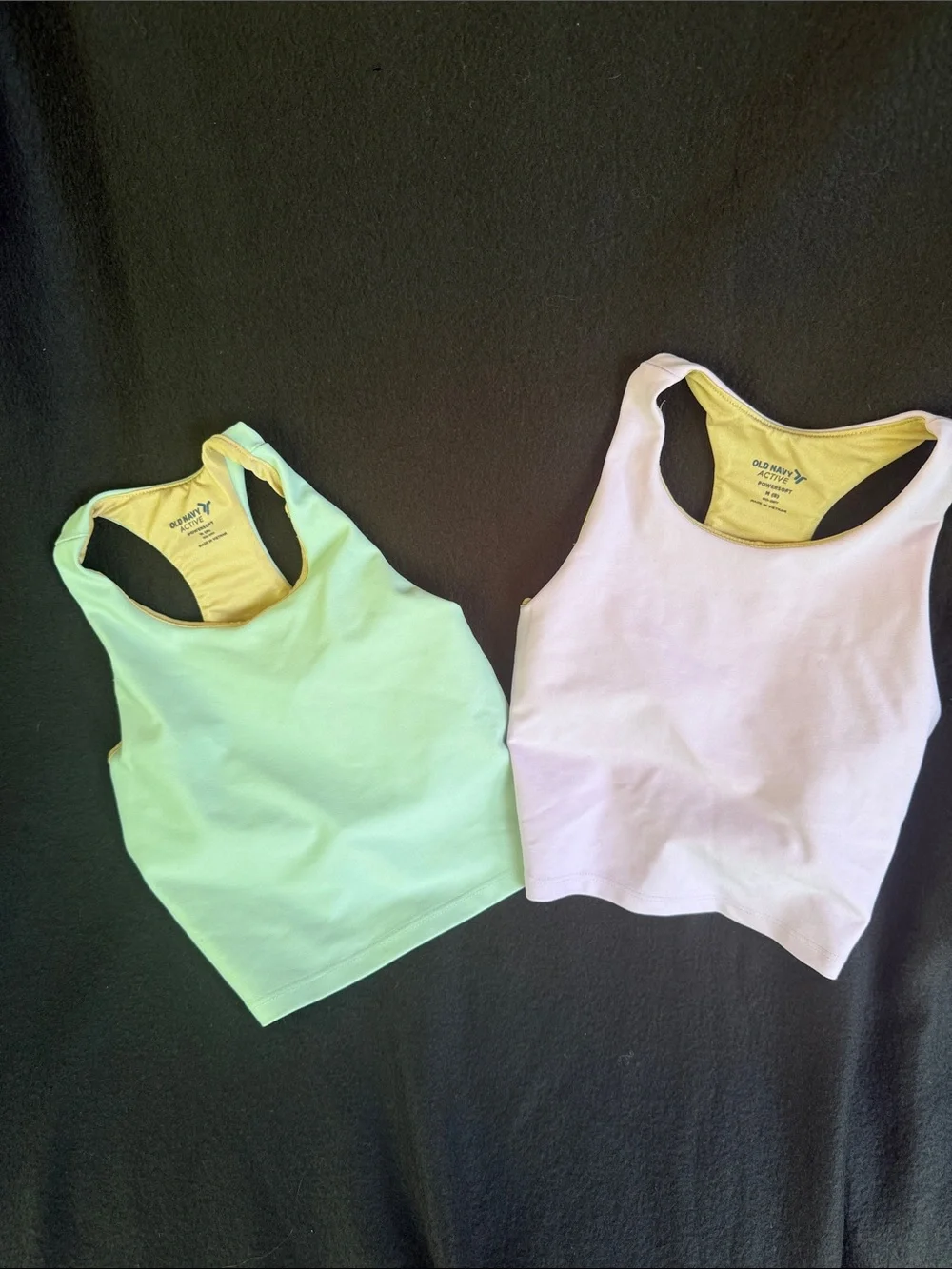 Old Navy Girls Mint Green & Light Purple Racerback Crop Tanks